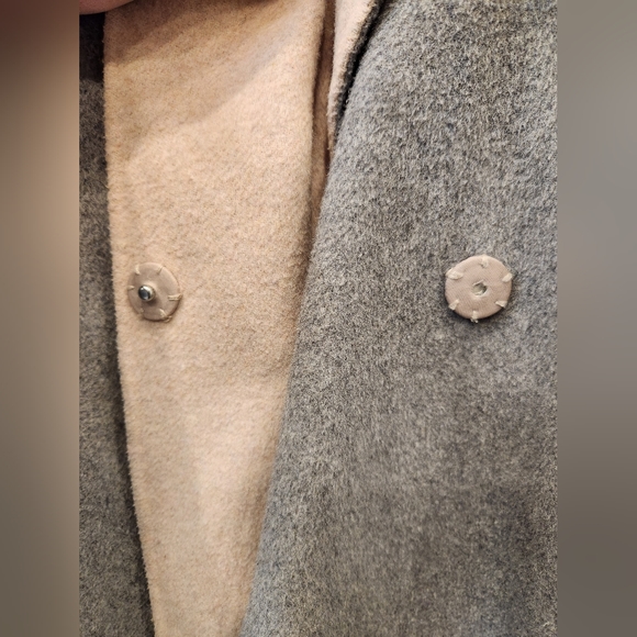 Laundry by Shelli Segal Drape Front Wool Blend Coat, Grey and Light Pink… - Picture 9 of 16